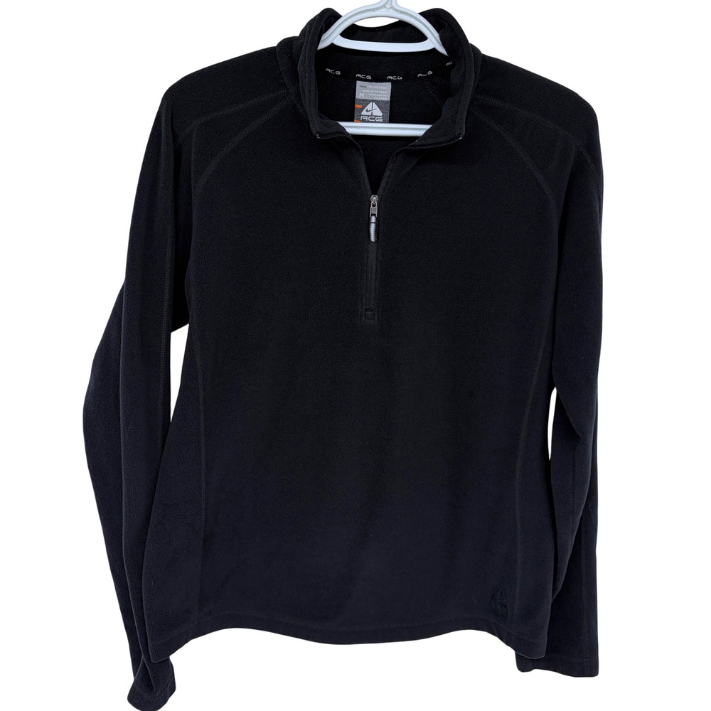 Vintage Nike ACG Fleece Jacket Womens Medium Black Full Zip Outdoor Gray Tag‎